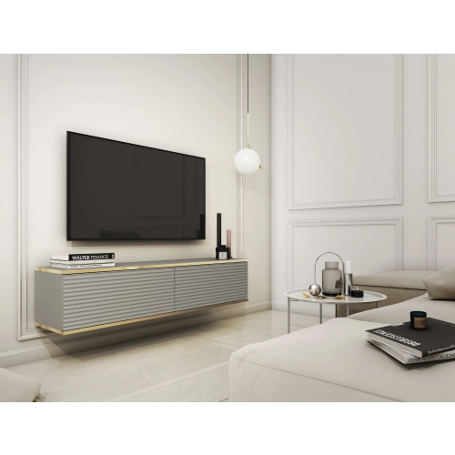 Szafka RTV Szaro - Złota  135 cm MDF